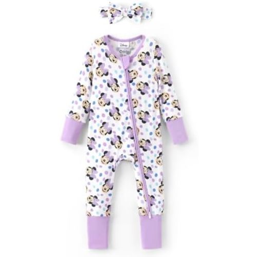 Disney Marvel Baby Girl Clothes 2-Way Zip Romper with Headband 0-18 Months