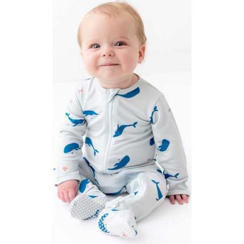 Zippered Footie, Whale - Bamboo Little | Maisonette