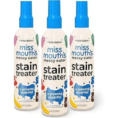 Miss Mouth's Messy Eater Stain Treater Spray - 4oz 3 Pack Stain Remover - Newborn & Baby Essentials - No Dry Cleaning Food, Grease, Coffee Off Laundry, Underwear, Fabric