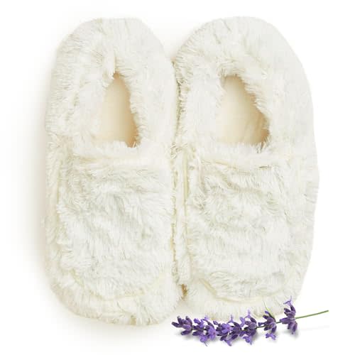 warmies Microwaveable House Slippers for Women - Plush, Soft & Fuzzy Indoor Slippers with Backs & Non-Slip Memory Foam Soles - Cozy Warm Ladies Slipper