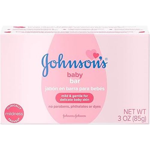 Johnson's Baby Baby Baby Soap Bar Gentle for Baby Bath and Skin Care, Hypoallergenic, 3 oz