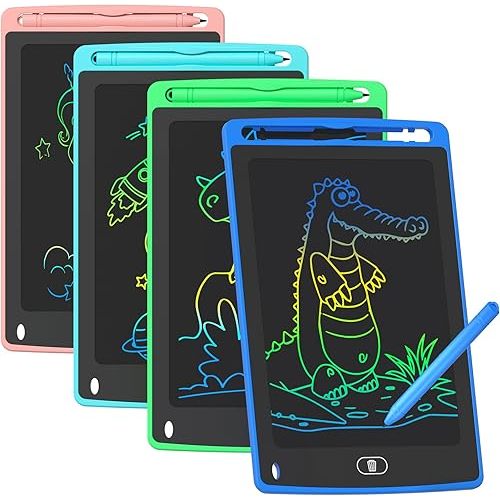 4 Pack LCD Writing Tablet for Kids, 8.5 Inch Colorful Doodle Board Drawing Tablet, Educational Learning Toys Birthday Gifts for Boys Girls Age 3 4 5 6 7 8