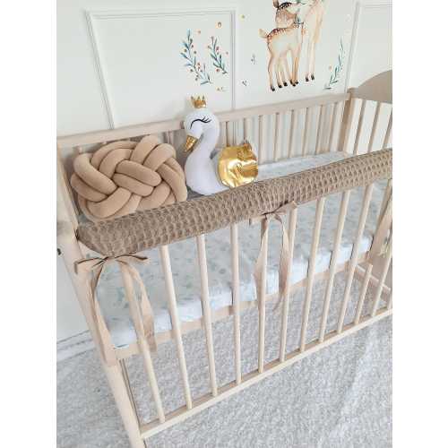 Crib Rail Cover for Teething | Handmade Cotton rail cover| OEKO-TEX Hypoallergenic | Baby Bed Rail Protector | Neutral Nursery Bedding