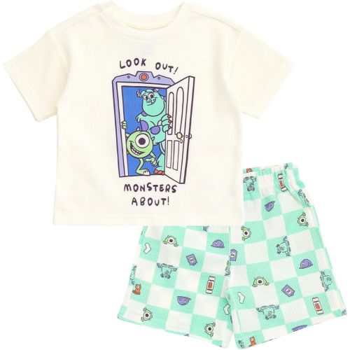 Disney Monsters Inc. Baby Boys' 2-Piece T-Shirt and Shorts Set Mike Sulley Teal 6-9 Months