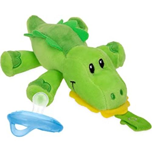 Nuby Calming Natural Flex Snuggleez Pacifier with Plush Combo Set for Cuddling with Comfort, Alligator