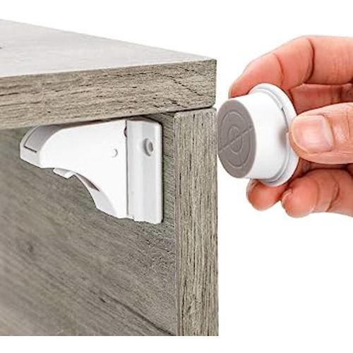Safety Locks, Magnetic Safety Locks, Invisible Safety Latch Lock for Cupboard, Cabinet and drawer, Child Proof, Easy to Install Kit, With Extra 3M Adhesive Tapes,10 Locks 2 Keys