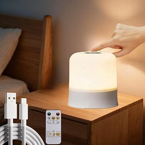 Baby Night Light 3 Colors Egg Light for Nursery Rechargeable Nursery Night Light Small Cordless Table&Bedside Lamp Eye Caring Dimmable LED Touch Night Lamp for Kids Christmas Gifts