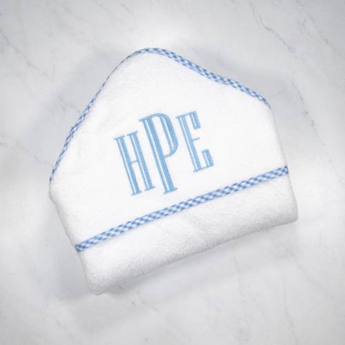 Baby Hooded Terry Blue Monogrammed Towel - Pink - Personalized - newborn - infant - gift