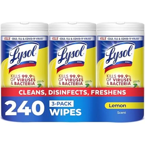 LYSOL Disinfecting Wipes, Multi-Surface Cleaner, Lemon, 80 ct. (3 Pack)