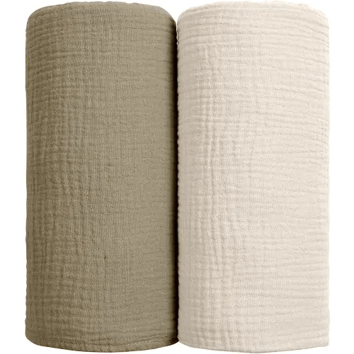 Amazon.com: lulumoon Muslin Swaddle Blanket Baby - Cotton Swaddling Blanket Soft Baby Receiving Blanket Neutral 2Pack(Navy) : Baby