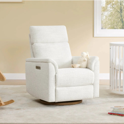 Lulla Power Swivel Nursery Glider Recliner with Power Headrest and Nightlight