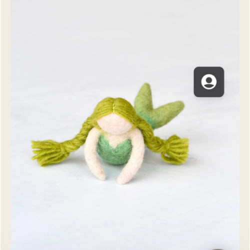 Felt Waldorf Mermaid - Green Hair