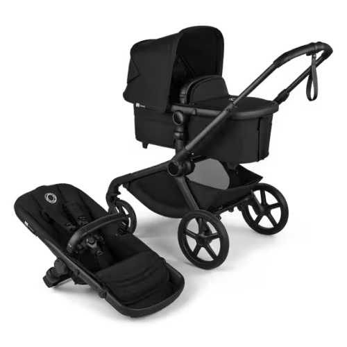 Bugaboo Kangaroo 2-in-1 stroller midnight black sun canopy, midnight black fabrics, black base | Bugaboo