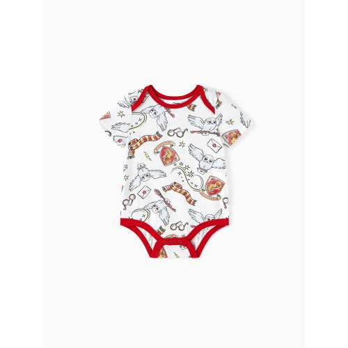 Harry Potter Baby Boy/Girl Short-sleeve Graphic Print Naia™ Romper White