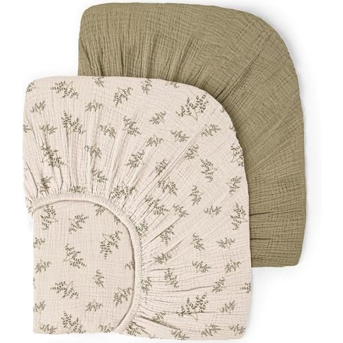 lulumoon Muslin Crib Sheets for Baby: 52x28 Fit for Standard Crib Mattress
