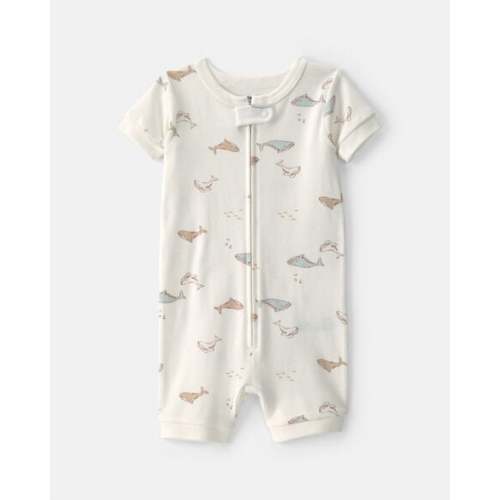 Baby Whale 100% Cotton 1-Piece Romper Pajama - Ivory | Carter's