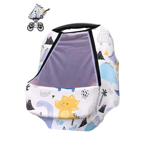 CreWear Car Seat Cover Baby with Zipper Peeping Window, Universal Fit for Boys and Girls