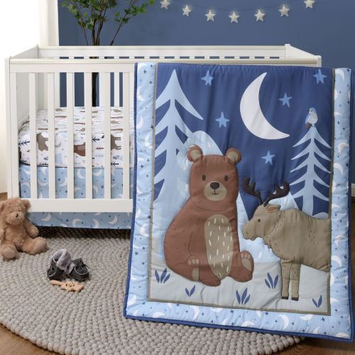 The Peanutshell Crib Bedding Set for Baby Boys, Under the Stars, 3 Pieces
