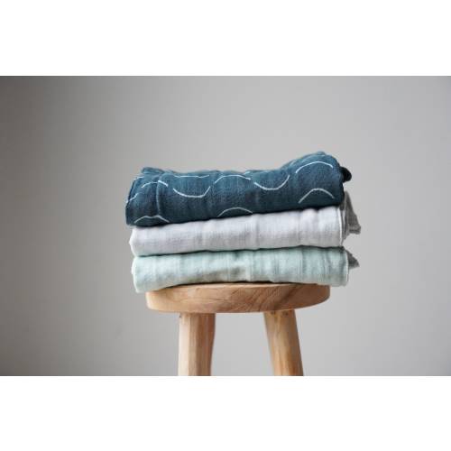 Reykjavik | Organic Muslin Baby Burp Cloths, Set of 3 | 100% Cotton