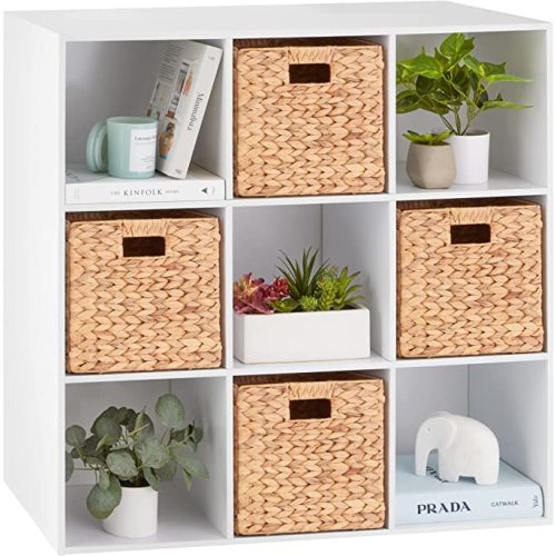 6-Cube Storage Organizer, 13.5in Shelf Opening, Bookcase, Display Shelf, Customizable w/ 3 Removable Back Panels – White
