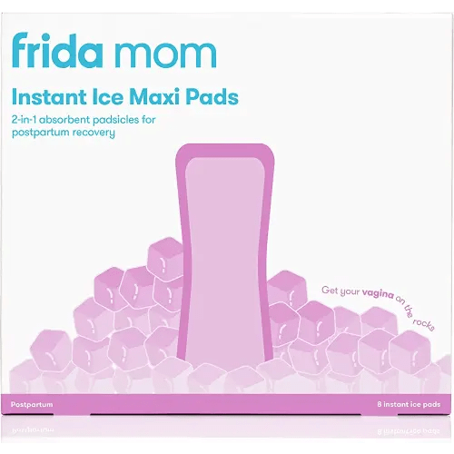 Frida Mom 2-in-1 Postpartum Absorbent Frida Mom Postpartum Perineal Ice Maxi Pads | Instant Cold Therapy Packs and Absorbent Maternity Pad in One Ready-to-use Padsicle for After Birth