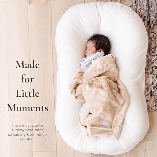 Saranoni Blankets for Babies | Ultra-Soft Lush and Boutique Quality Baby Blanket | Ivory, Mini - 15" x 20"