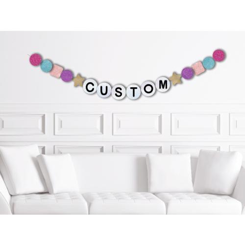 Custom Glitter Friendship Bracelet Party Banner, Taylor Friend Ship Themed Decor, Decorations, Tour Party Supplies,  Teen Eras Name Bead