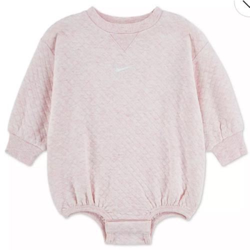 Newborn Baby Girls Nike Diamond Jacquard Bubble Romper