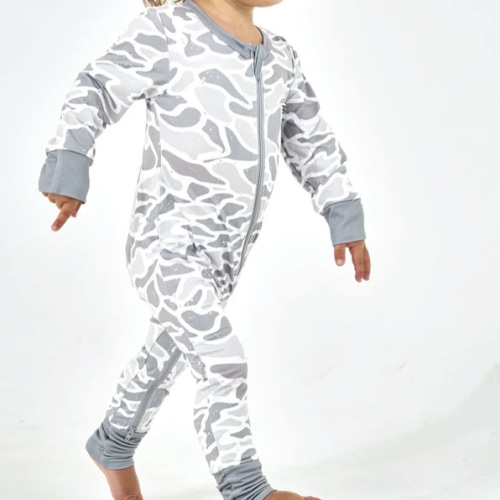 White Camo Baby Zip Up | Outdoor Infant Gift | BURLEBO