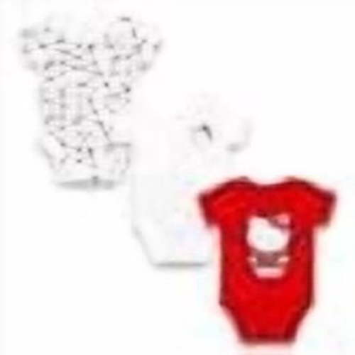 Hello Kitty Baby Girls' 3-Pack Short Sleeve Bodysuits, Red, 0-3 Months