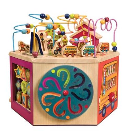 B. toys Wooden Activity Cube - Youniversity: Educational Fine Motor Skills Play Center for Babies & Toddlers