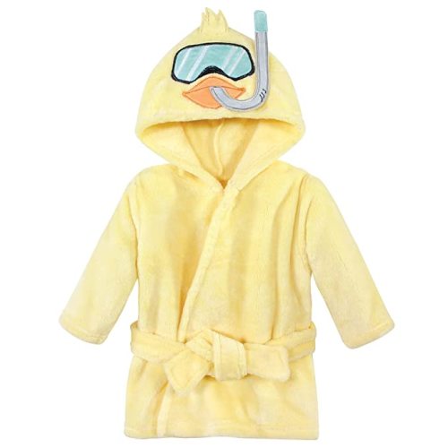 Hudson Baby - Bata de baño de peluche con cabeza de animal, unisex, para bebé, pato buceador, de 0 a 9 meses