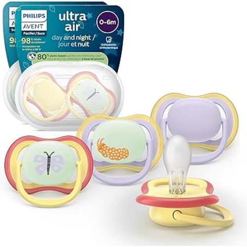 Philips Avent Ultra Air Day & Night Baby Pacifier, 0-6 Months, BPA-Free