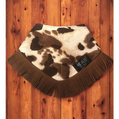Baby Bib with Fringe | Cow Print | Bandana western style | Water Resistant