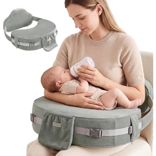 Blissful Diary Nursing Pillow for Breastfeeding - Deluxe - Grey