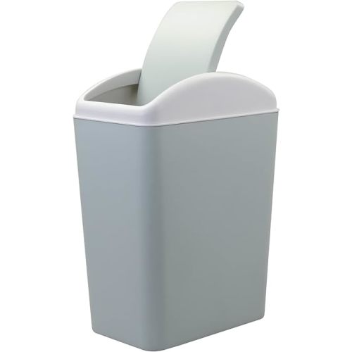 Parlynies 1 Pack Plastic Waste Can, Garbage Can with Swing Lid, 4.5 Gallon Kitchen Trash Can (Blue)