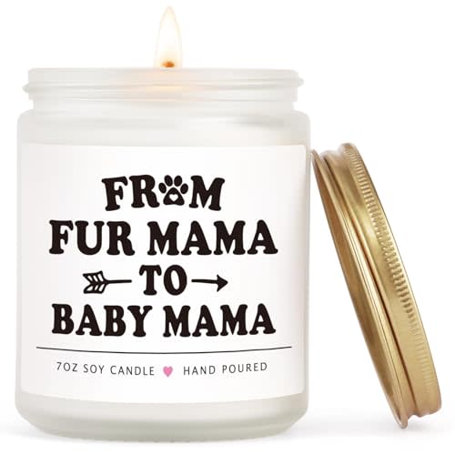 SteadStyle New Mom Gifts for Dog Lover, Funny Dog Mama Pregnancy Gift for Expecting Mom, Mother to Be Gift for First Time Moms Lavender Candle 7oz, Pregnancy Present for Wife Friend Sister