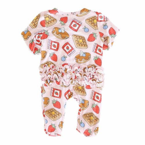 Sweet Stacks Ruffle Zipper Footie | Pink