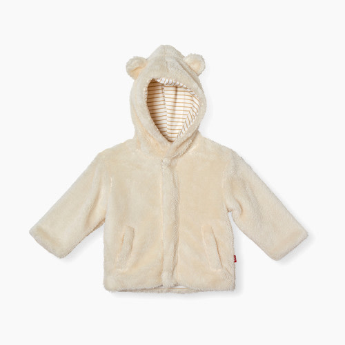 Magnetic Me Minky Jacket - Stripe Egret, 0-6 Months