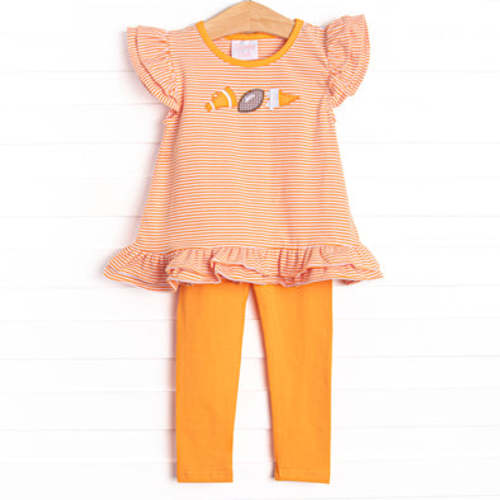 Go, Fight, Win Applique Legging Set, Orange – Stitchy Fish