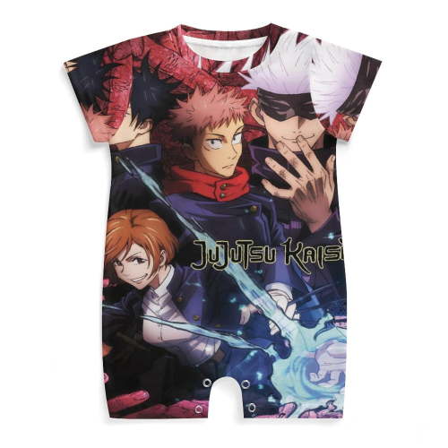 Jujutsu Kaisen Baby Neutral Oversized T Shirt Romper Shorts Jumpsuit Summer Outfit Trendy Clothes Cute Clothing