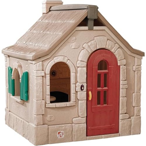 Step2 Naturally Playful Storybook Cottage Kids Playhouse, Indoor/Outdoor Playset, Interactive Play with Sounds, Made of Durable Plastic, For Toddlers 1.5+ Years Old