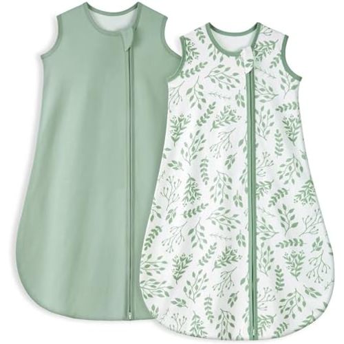 Yoofoss Baby Sleep Sack 0-6 Months TOG 1.0 2 Pack 100% Organic Cotton