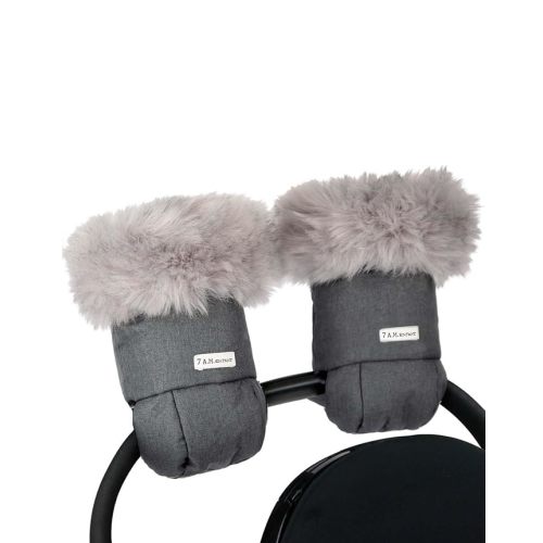 7AM Enfant Stroller Warmmuffs Gloves - Anti-Freeze Stroller Mittens for Handlebars, Water Repellent Hand Warmer Muff for Cold Weather, Plush Lined Stroller Warmmuffs | Winter Stroller Accessories