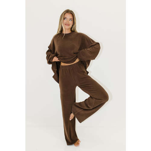 Campbell Fleece Lounge Pants in Chestnut