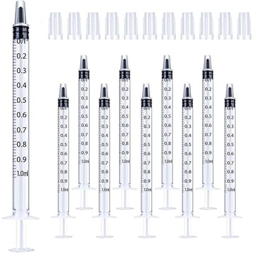 50Pcs 1ml Syringes with Caps Oral Dispenser Individually Sterile Warpped for Medicine Dropper, Colostrum Collect Feeding Pets, Measuring Liquids, Scientific Labs, Plant Watering