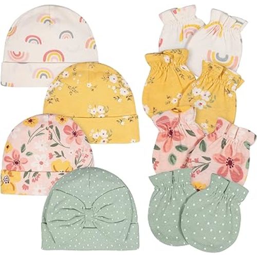 Gerber baby-girls Cap and Mitten Sets