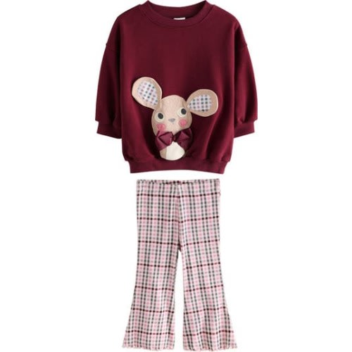 Kids' Holiday Appliqué Graphic Sweatshirt & Flare Leggings Set, 12-18M