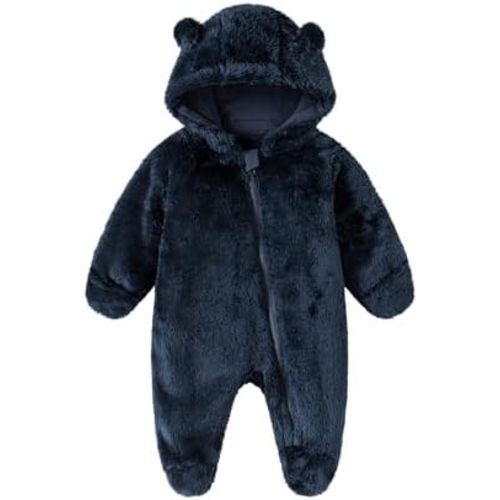 Baby Winter Romper Fleece Snowsuit with Footed Design, 0-18 Months