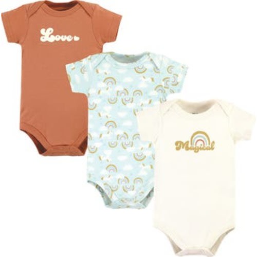 Cotton Bodysuits 3-Pack, 3-6M